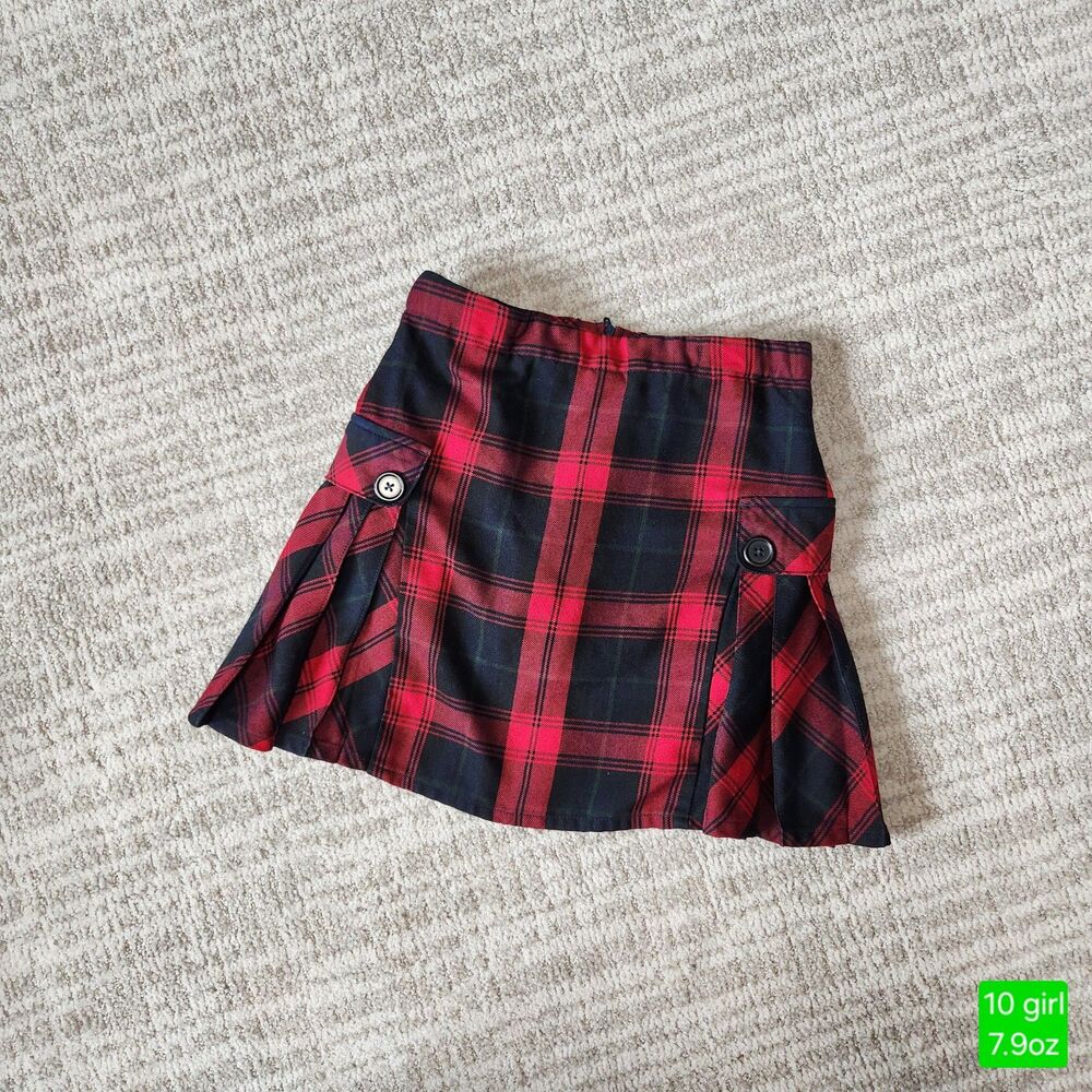Lands' End girls adjustable waist pleated uniform skort size 10
